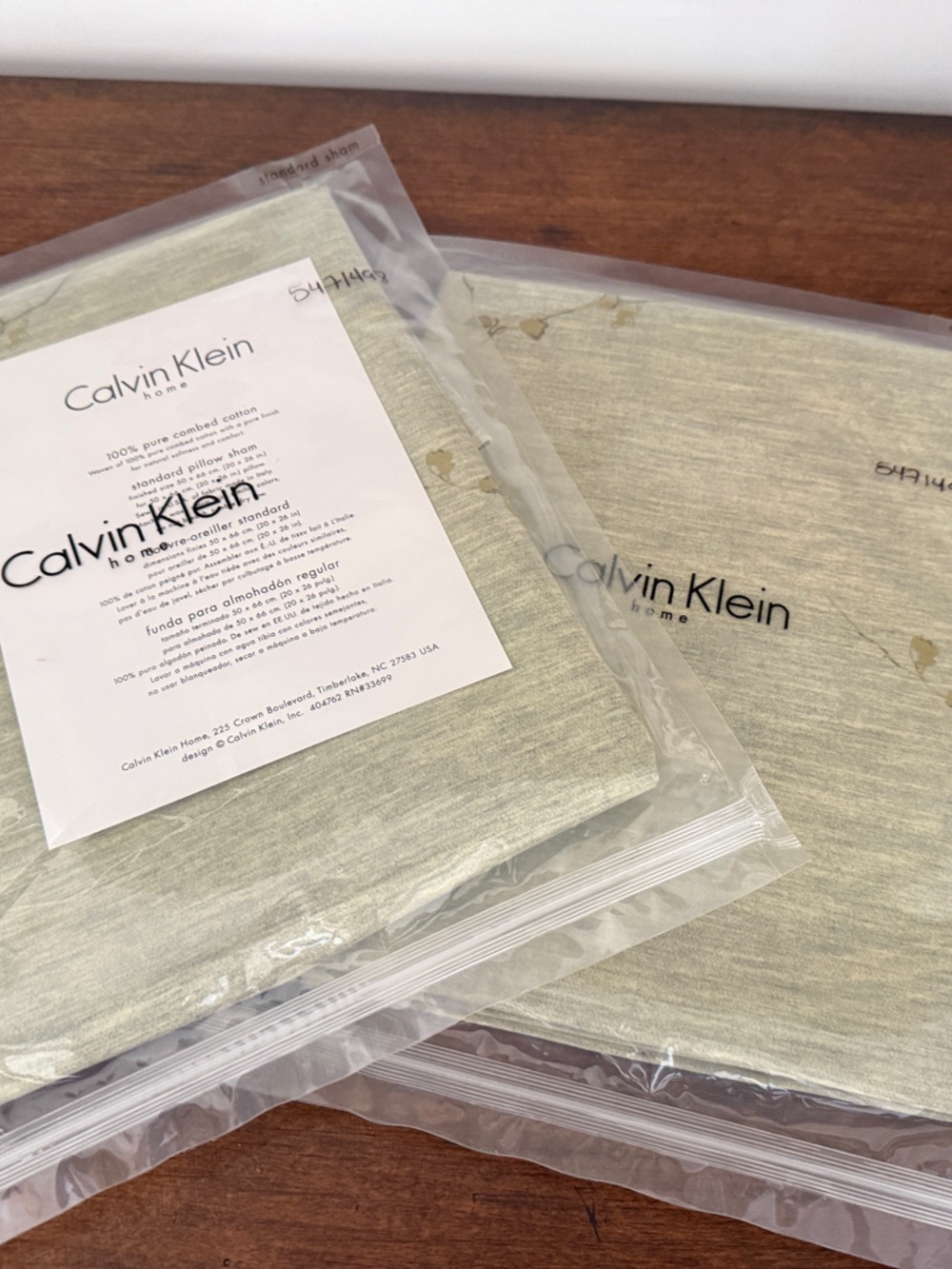 Calvin Klein Home, light sage green “Celedon Bramble” Standard Shams(2)